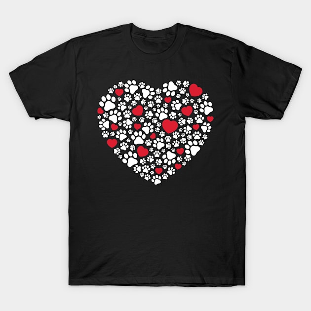 Paw Print Heartbeat T-Shirt by TeddyTees